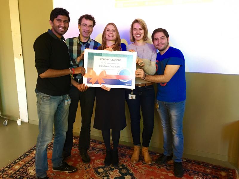 First Prize (Winning Idea) for Computer Science Intern Student (participating in a team) on Creative Playground 2016 Event, Philips High Tech Campus, Eindhoven, Holland